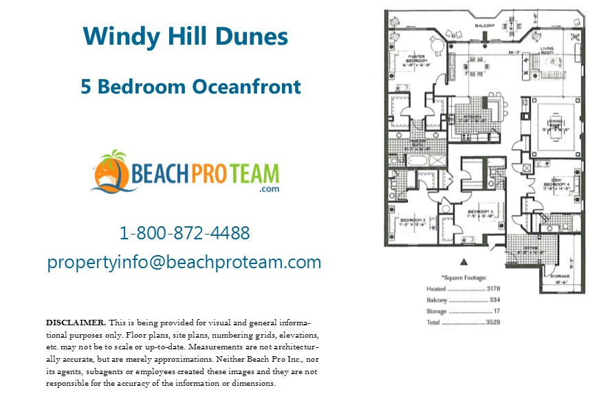Windy Hill Dunes Floor Plan C - 5 Bedroom Oceanfront Penthouse